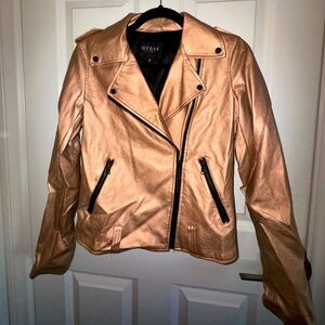 XS Gold Leather jacket by Guess